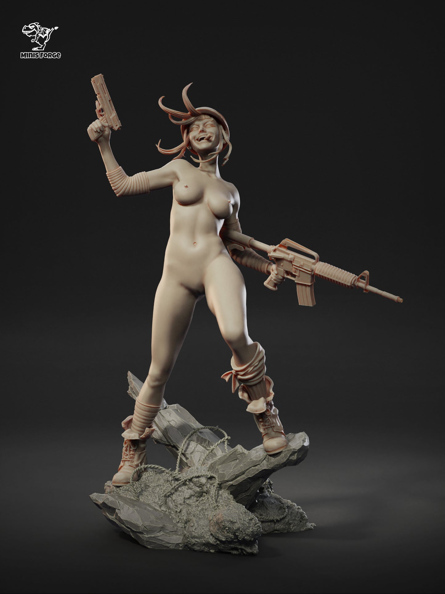 Tank Girl 3D Printed Collectible Statue - Hand-Painted Figure from Classic Comics - High-Quality Fan Art