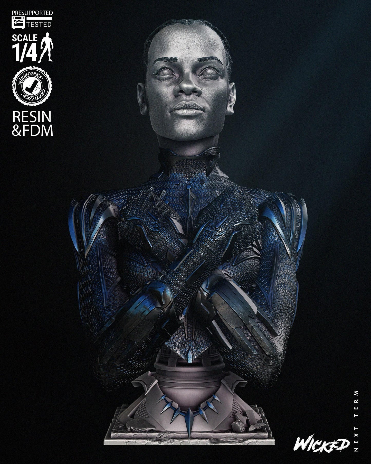 Black Panther Bust 3d print Collectible Miniature statue figure gift idea for man woman painter unpainted scale 1\10