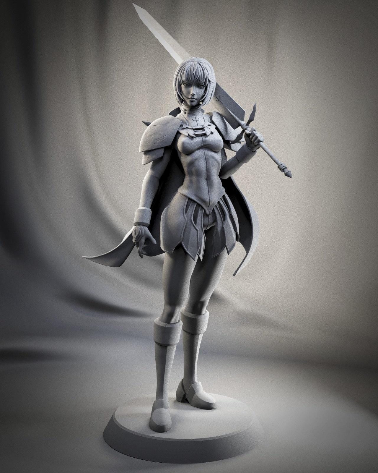 Fierce Clare Claymore 3D Print Collectible Statue – Anime Warrior Figure with NSFW Option