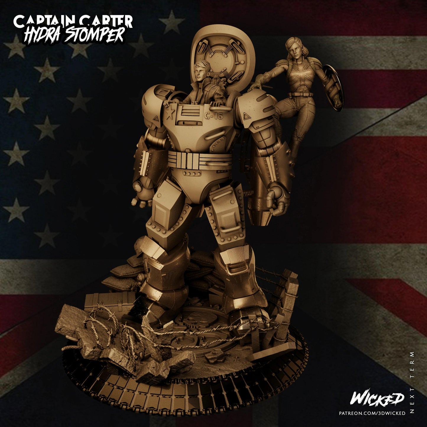 Interstellar Hunter: Carter Diorama 3D Print Collectible Statue – Sci-Fi Masterpiece