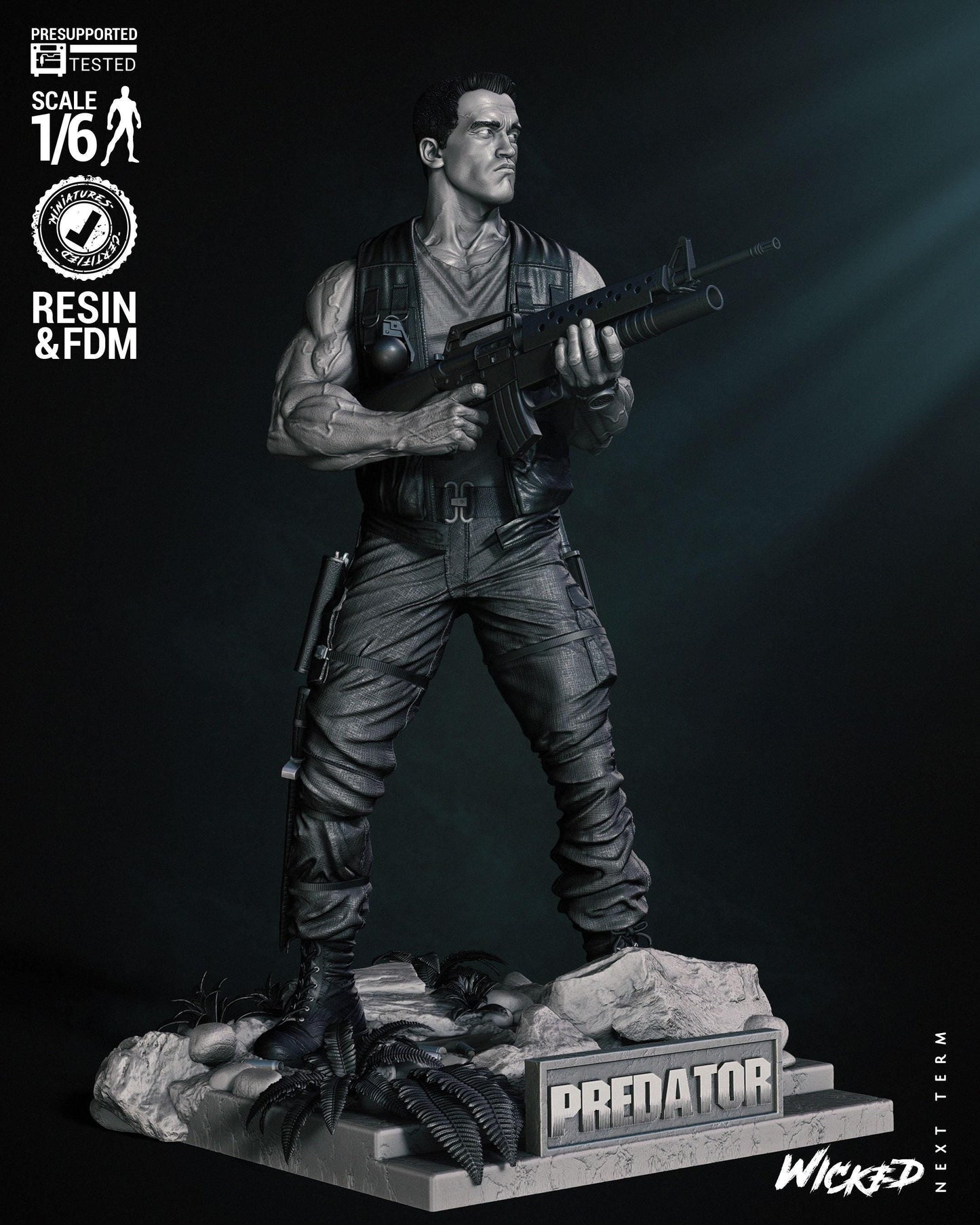 Jungle Hunter: Dutch Predator 3D Print Collectible – Iconic Action Figure