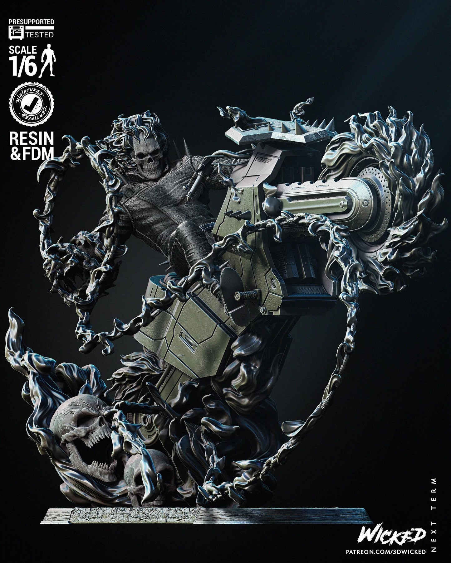Ghost Rider Collectible Resin Statue – Painted & Unpainted 3D Printed Model Kits | Marvel