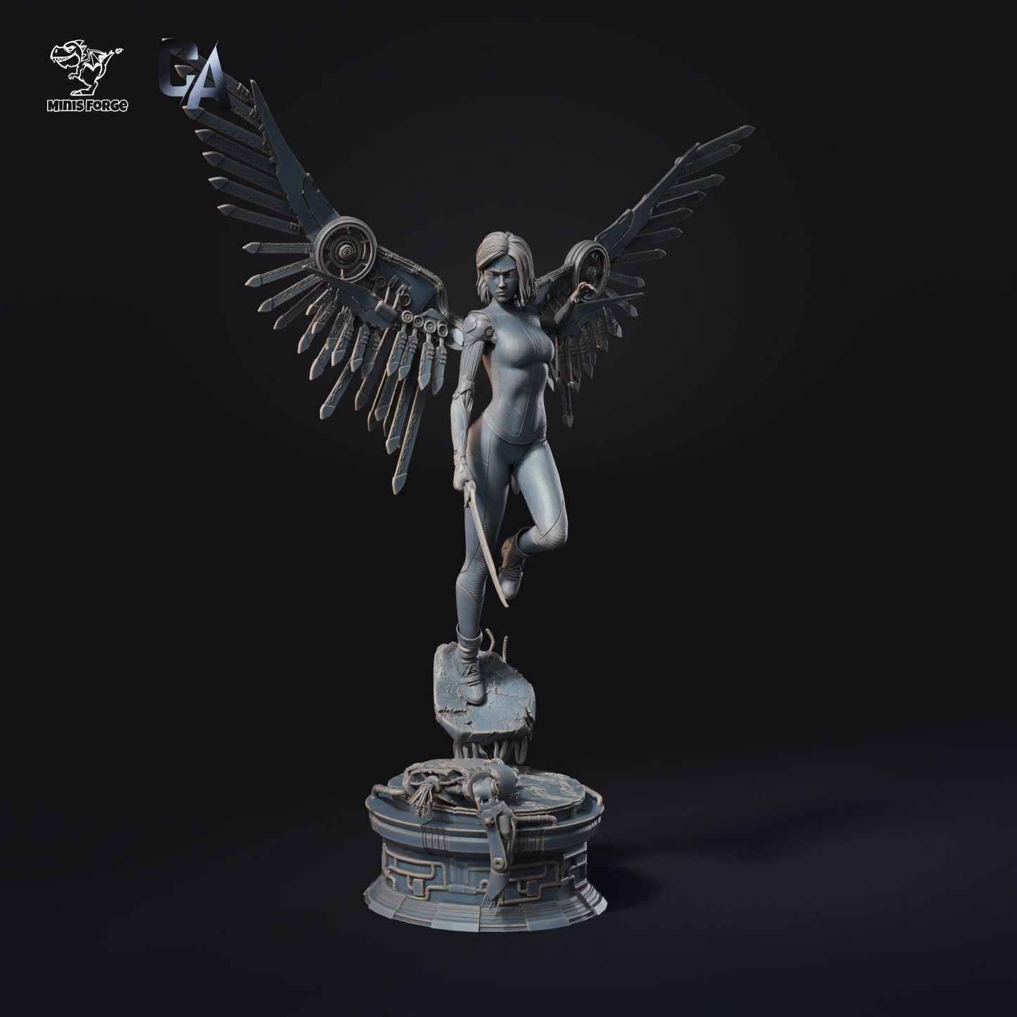 Battle Angel Alita: Dynamic Fanart 3D-Printed Collectible Figure - Cyberpunk