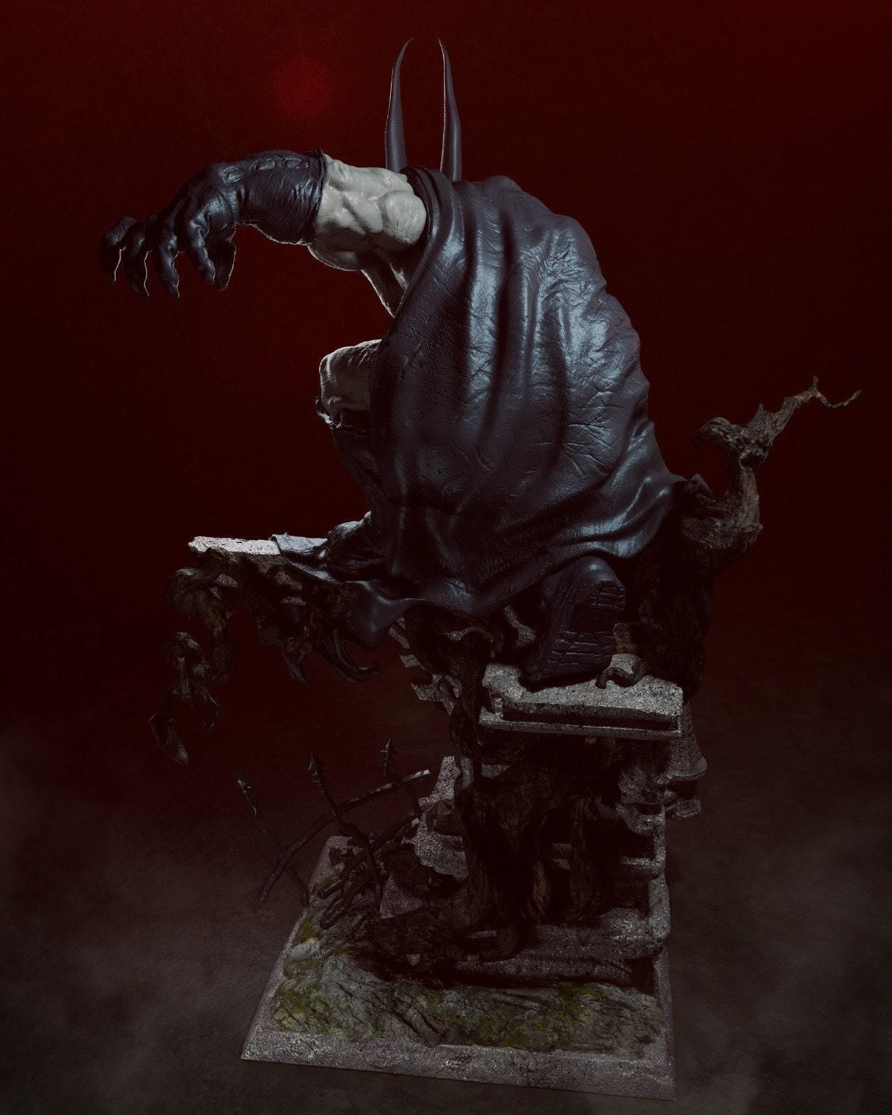 Vampire Batman 3D Printed Miniature Statue - Elseworlds Dark Knight Collectible Figure