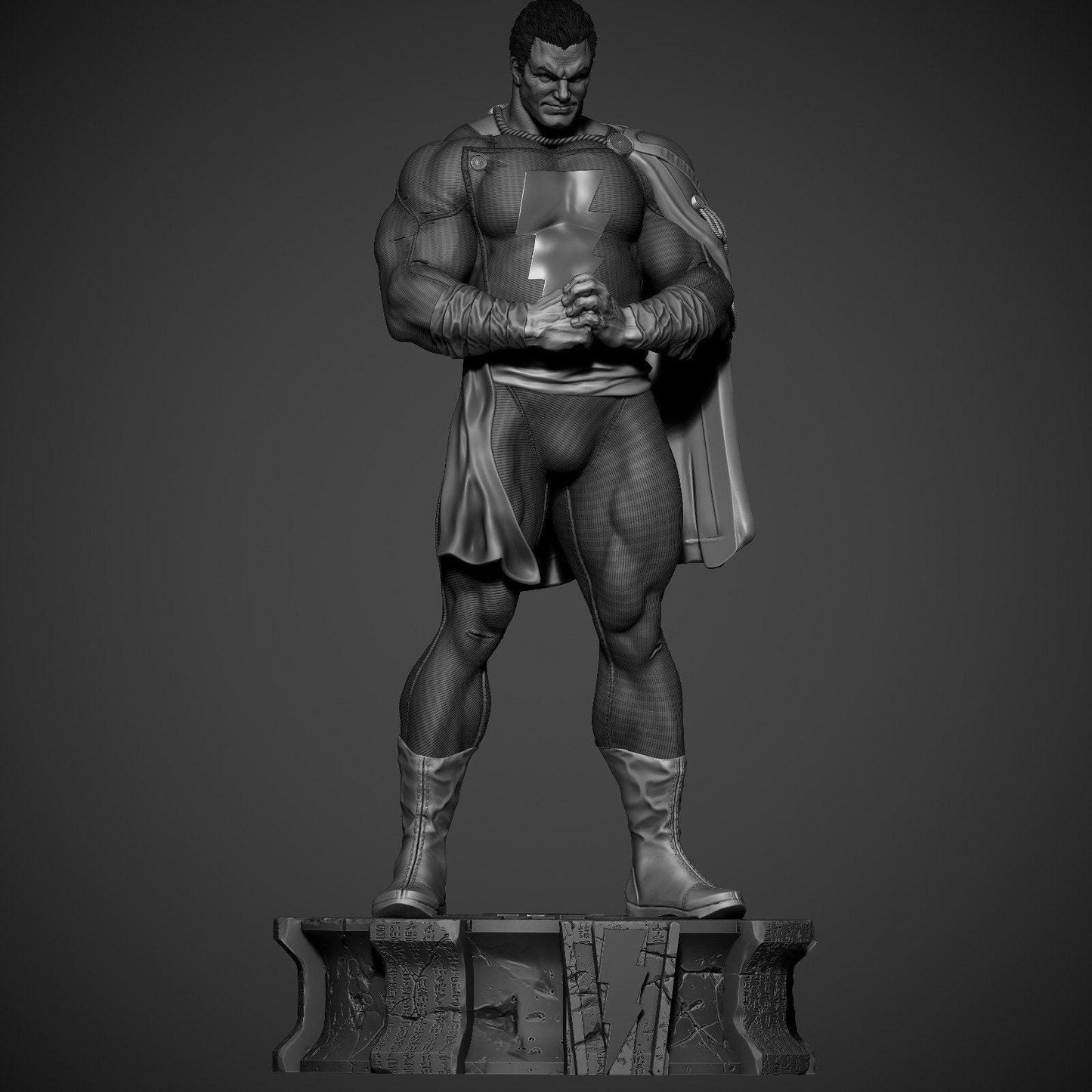 Shazam's Might: Shazam Fanart 3D Printed Collectible Statue – Heroic Figure for DC Fans