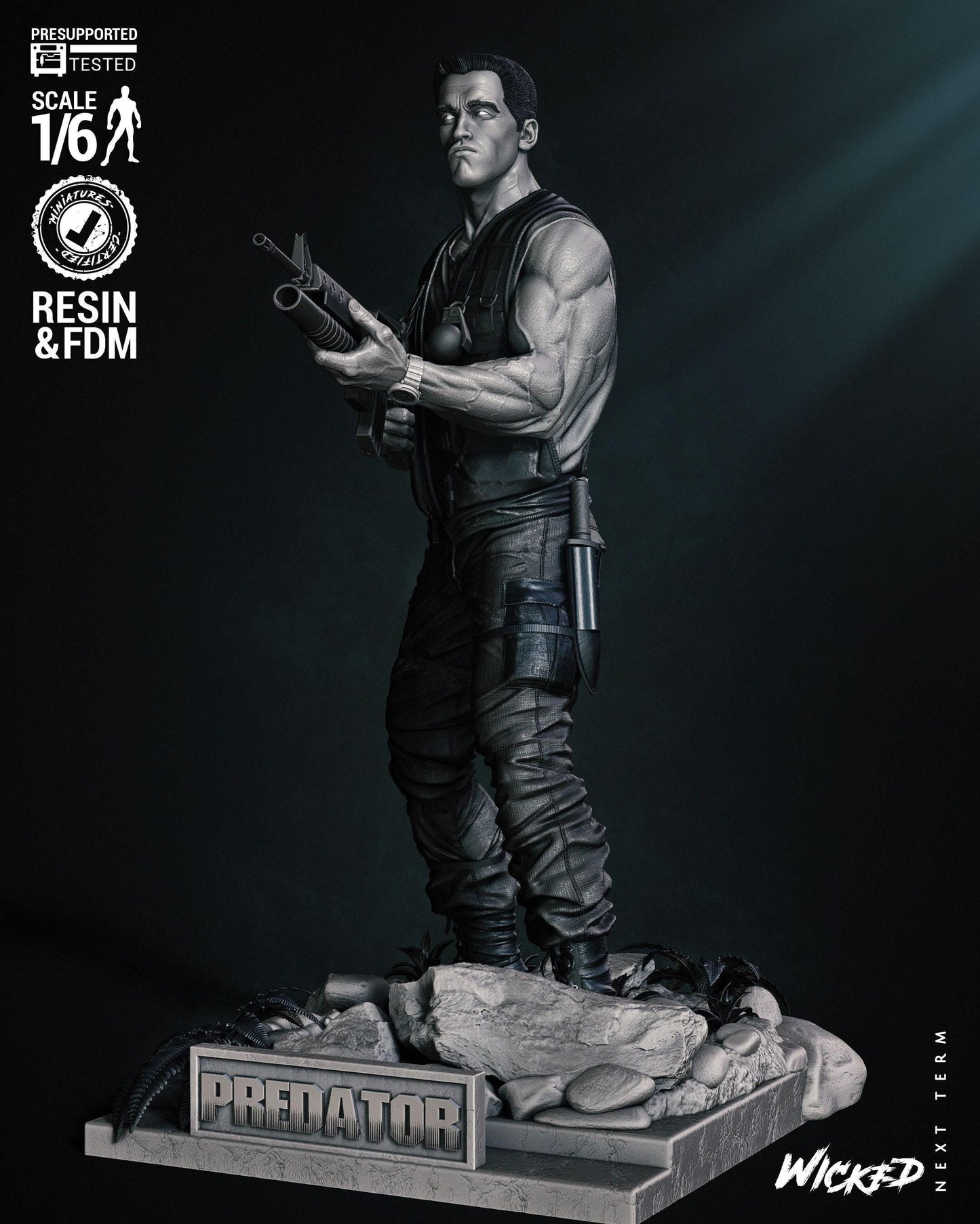 Jungle Hunter: Dutch Predator 3D Print Collectible – Iconic Action Figure