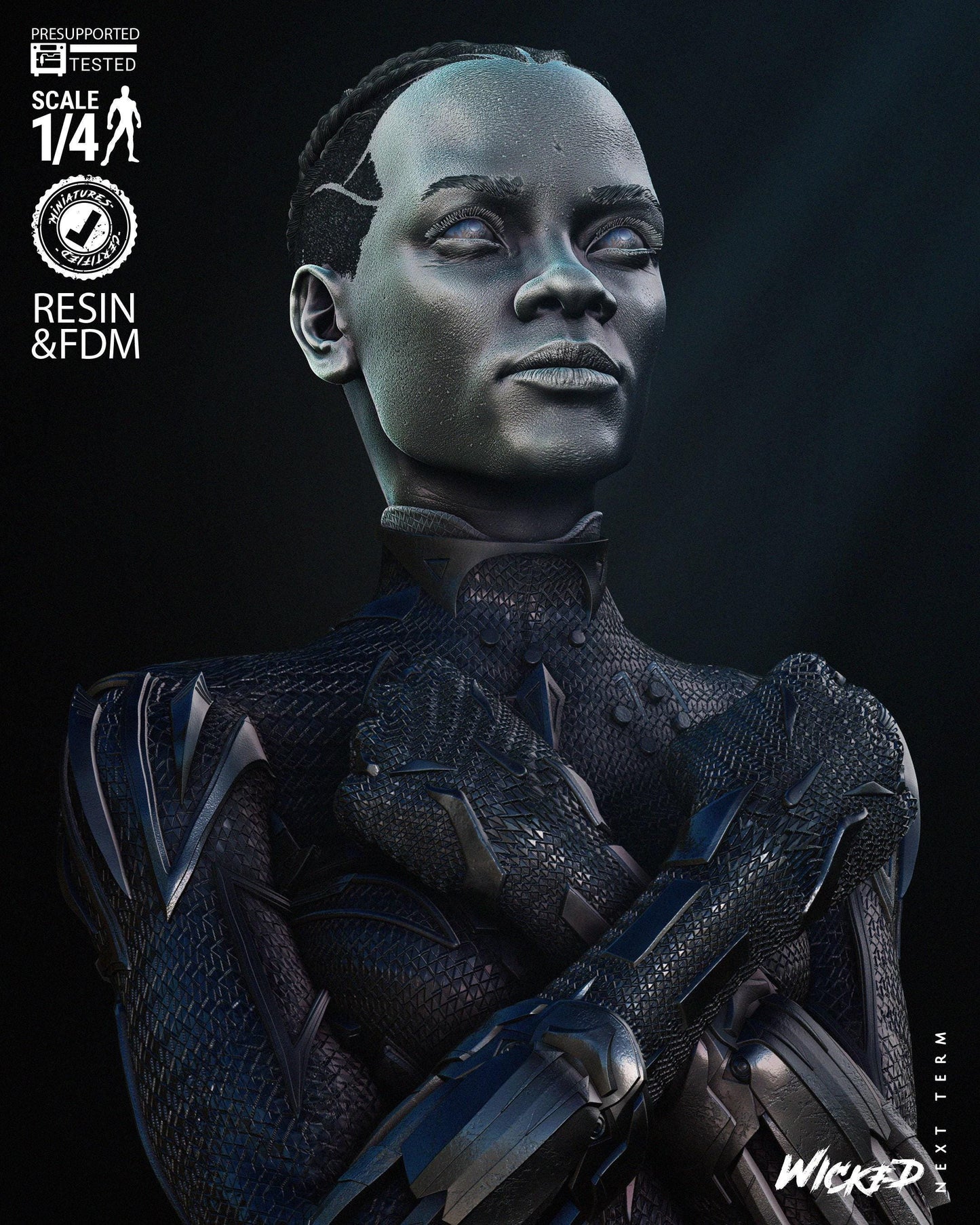 Black Panther Bust 3d print Collectible Miniature statue figure gift idea for man woman painter unpainted scale 1\10