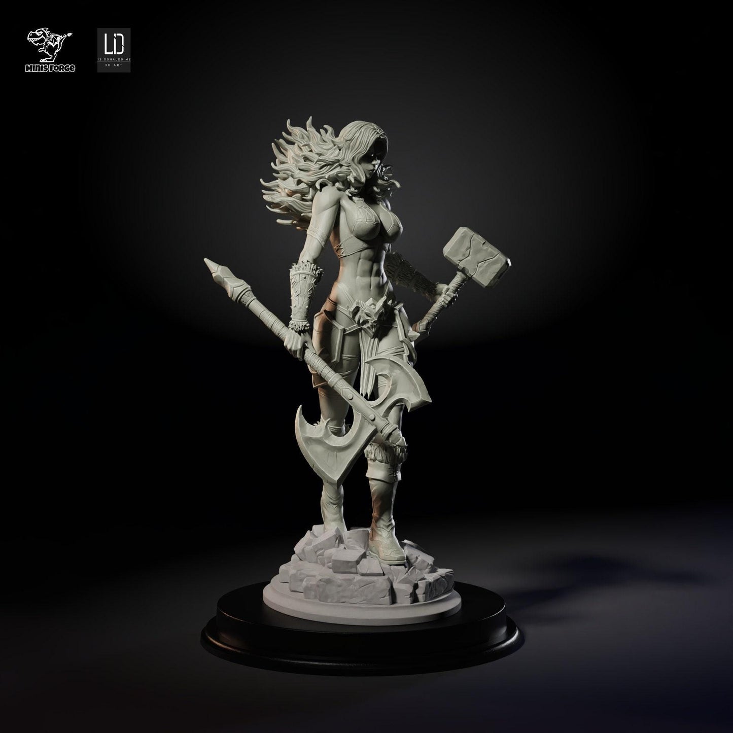 Barbarian Female Warrior Collectible Miniature Dnd miniatures, Hero quest figure, Miniature painting, Wargame miniatures
