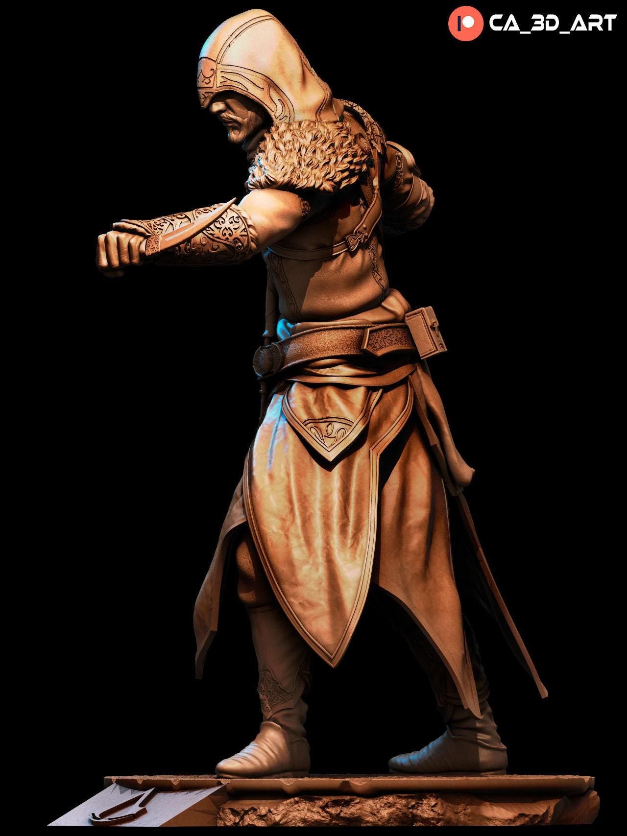 Ezio Auditore Collectible Statue: High-Detail 3D Printed Assassin's Creed Figure for Gamers
