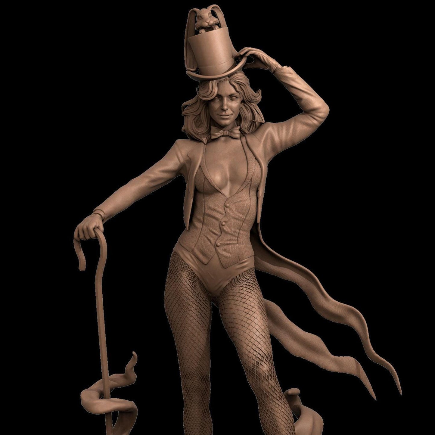Mystical Charm: Zatanna 3D Print Fanart Collectible Miniature (NSFW) – DC Magic