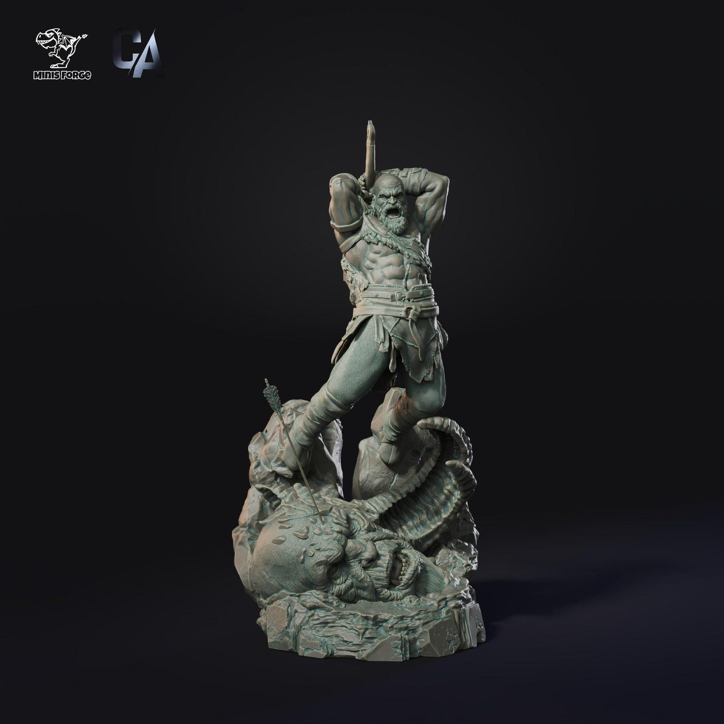 Unleash the God of War: Kratos 3D-Printed Collectible Figure – Masterpiece Gaming Statue