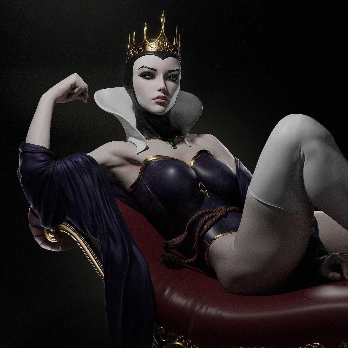Immerse in Darkness: Evil Queen 3D Printed Statue – A Must-Have Collectible Figure for Adult Fans (NSFW)