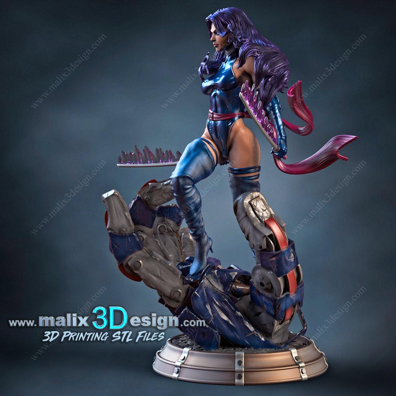 Psychic Ninja Psylocke 3D Printed Resin Statue - X-Men Mutant Marvel Collectible Figure