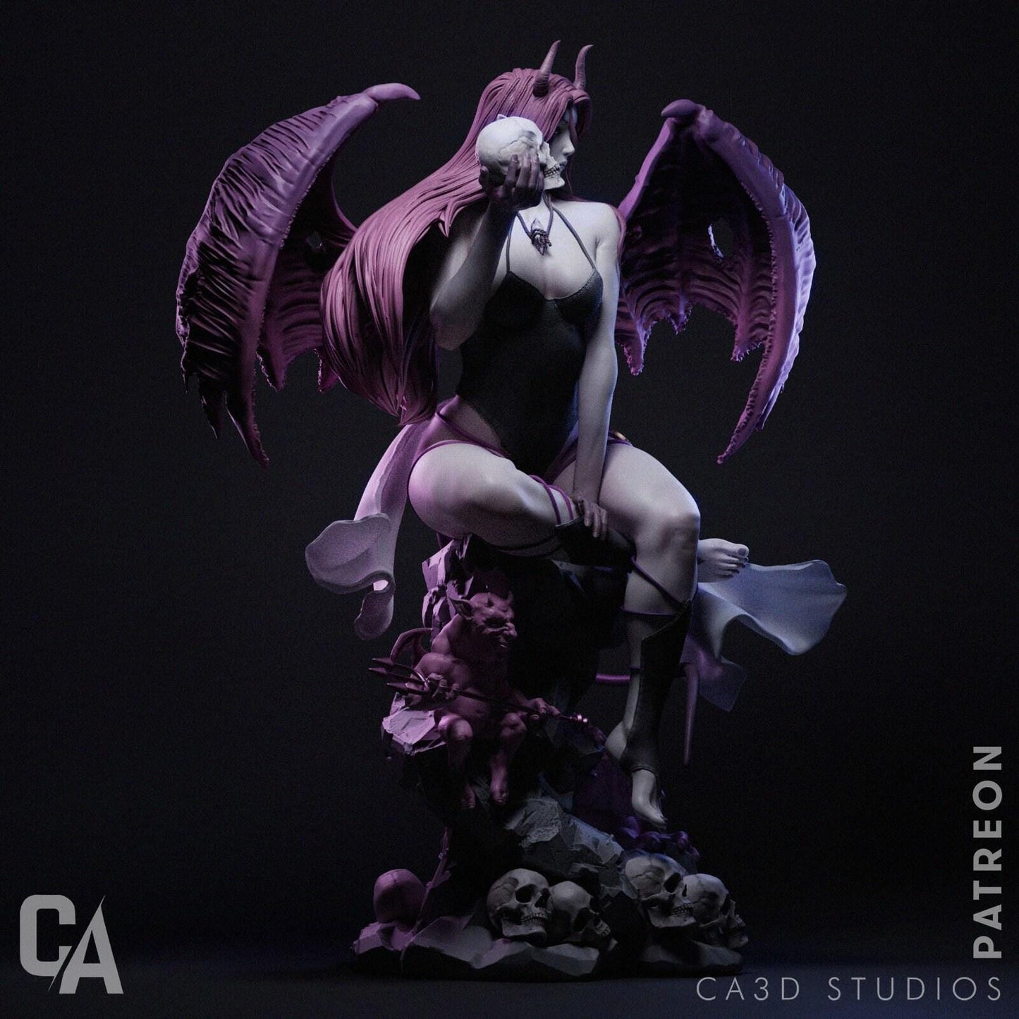 Succubus Love Deamon: Exquisite 3D Printed Resin Pinup Miniature for Collectors & Enthusiasts