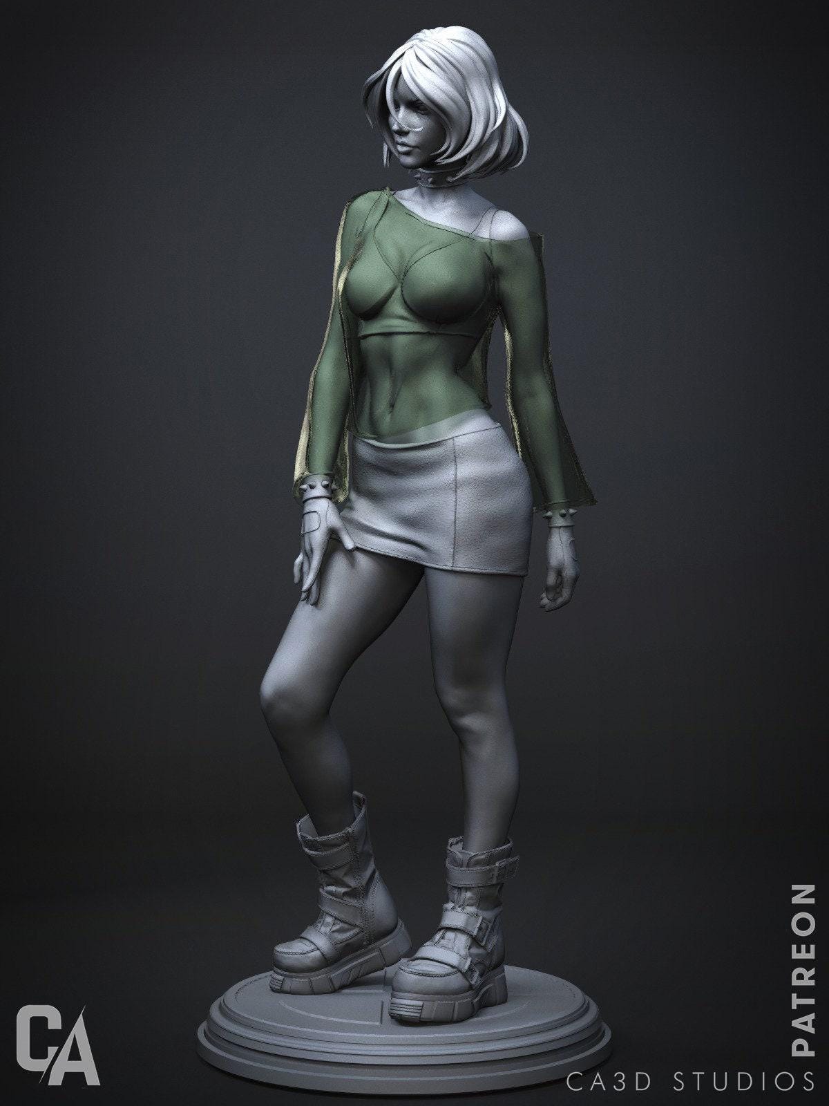 Rogue X-Men 3D Print Collectible Statue: Iconic Mutant Figure with Optional NSFW Variant!
