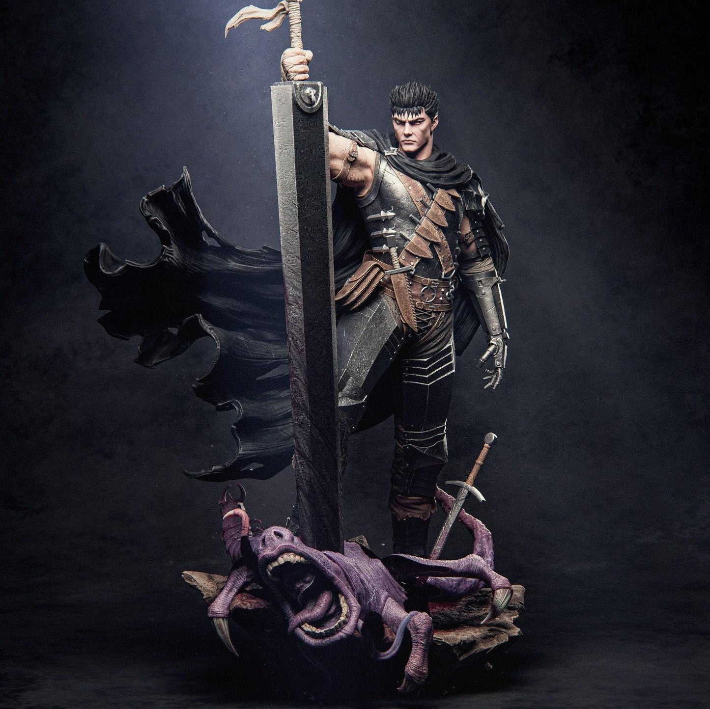 Epic Guts Berserk 3D Printed Miniature Statue: Black Swordsman Dark Fantasy Fan Art Collectible