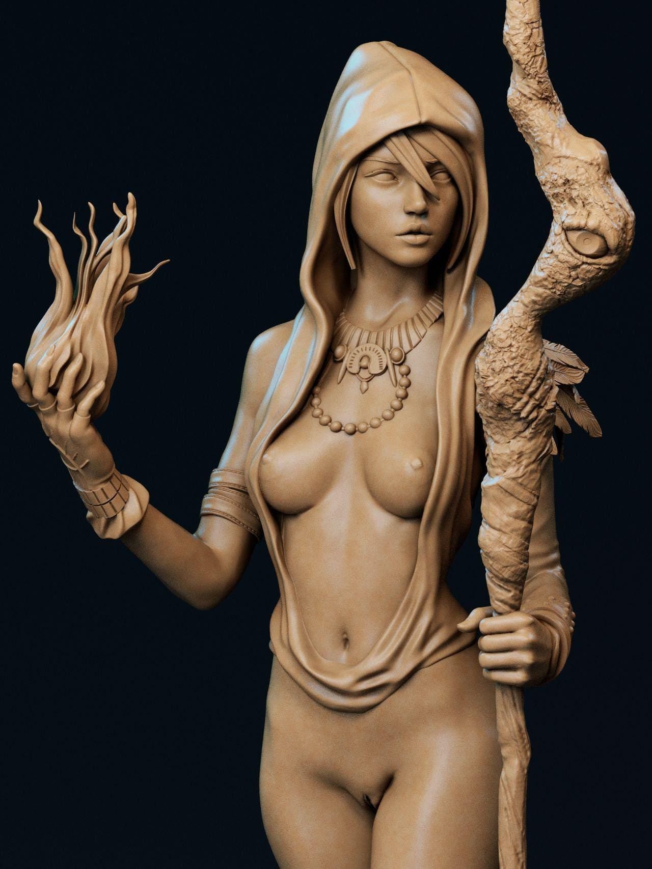 Dragon Age Enchantress: Morrigan 3D Printed Statue – Collectible for Fantasy RPG Fans (NSFW)