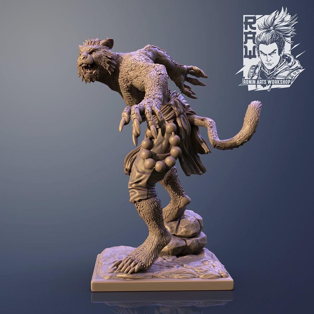 Dewan the Monk - Unpainted 35mm Miniature - Martial Arts Figure