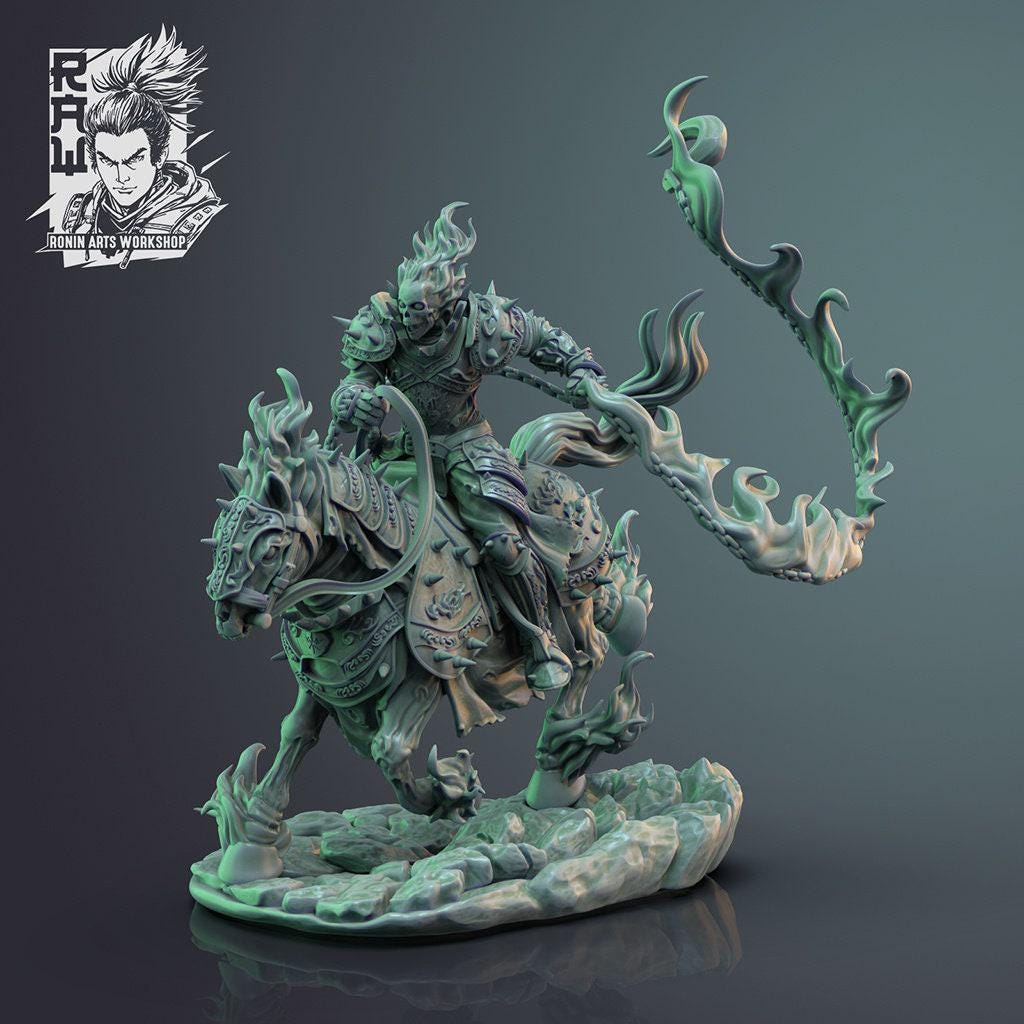 Cursed Vanguard: The Four Horsemen of the Apocalypse - Epic 3D-Printed Miniatures for DnD, Pathfinder, and Tabletop Adventures 35 mm scale