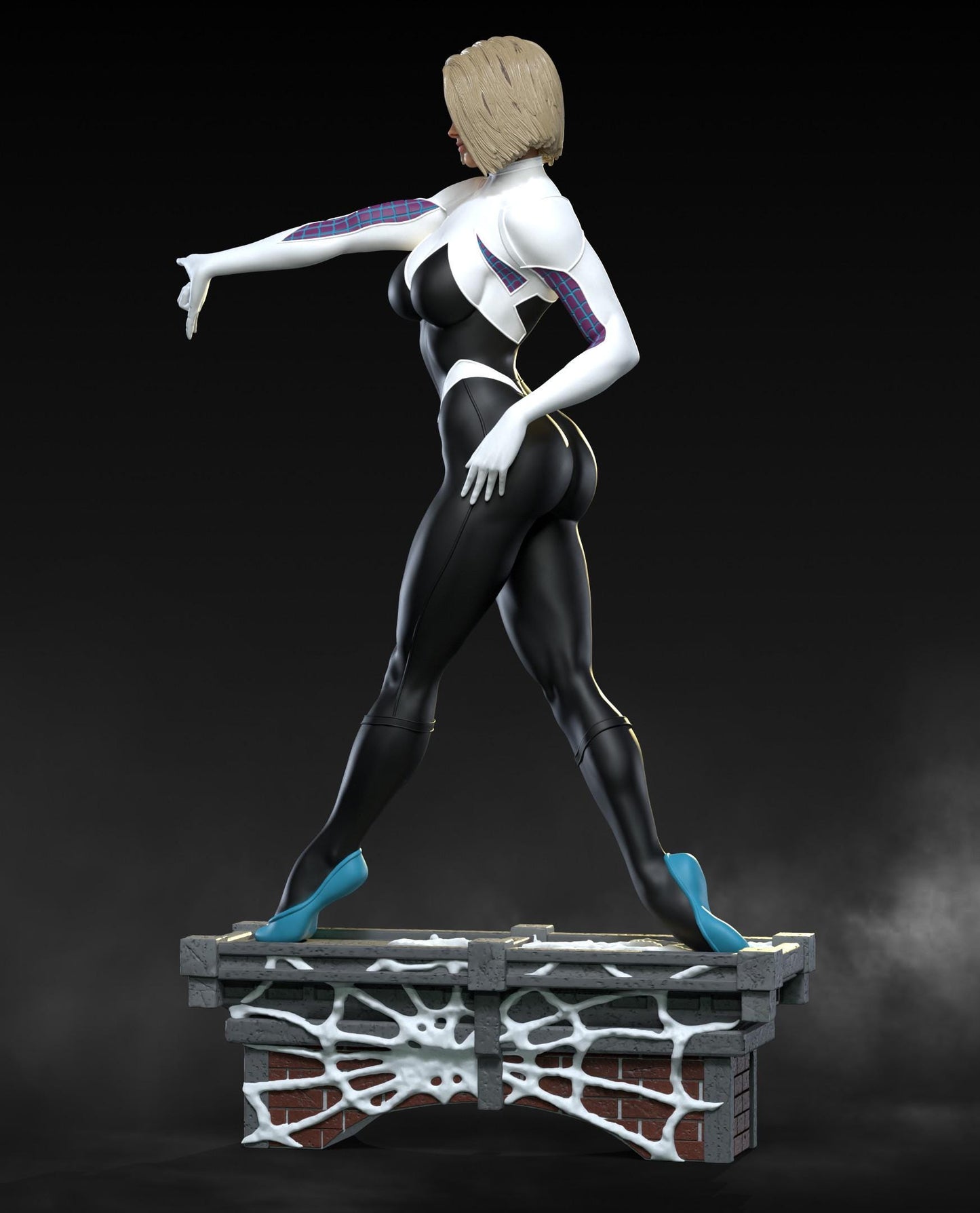 Spider-Gwen Collectible Statue: Hand-Painted 3D Resin Figure - Premium Spider-Verse Fan Art Piece
