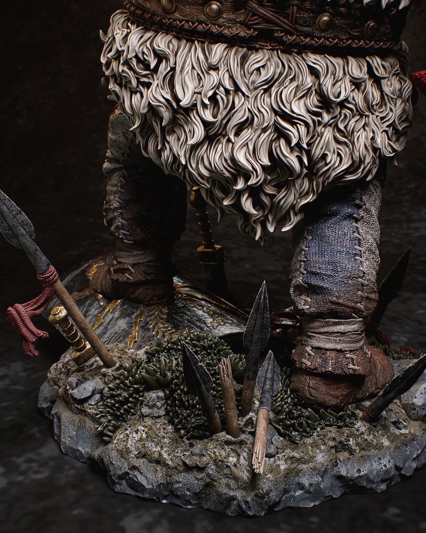 a close up of a statue of a man with a beard