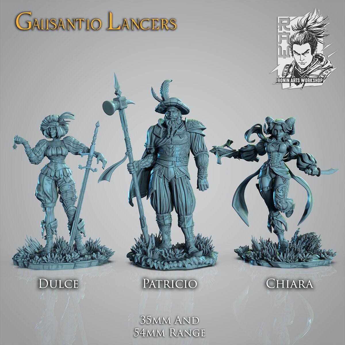 Lancers 3d printed statue Collectible Miniature figure gift idea nsfw pin up unpainted 35 mm scale