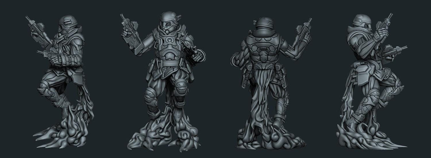 Trooper 3D Print miniature, cyberpunk model, 3d print soldier