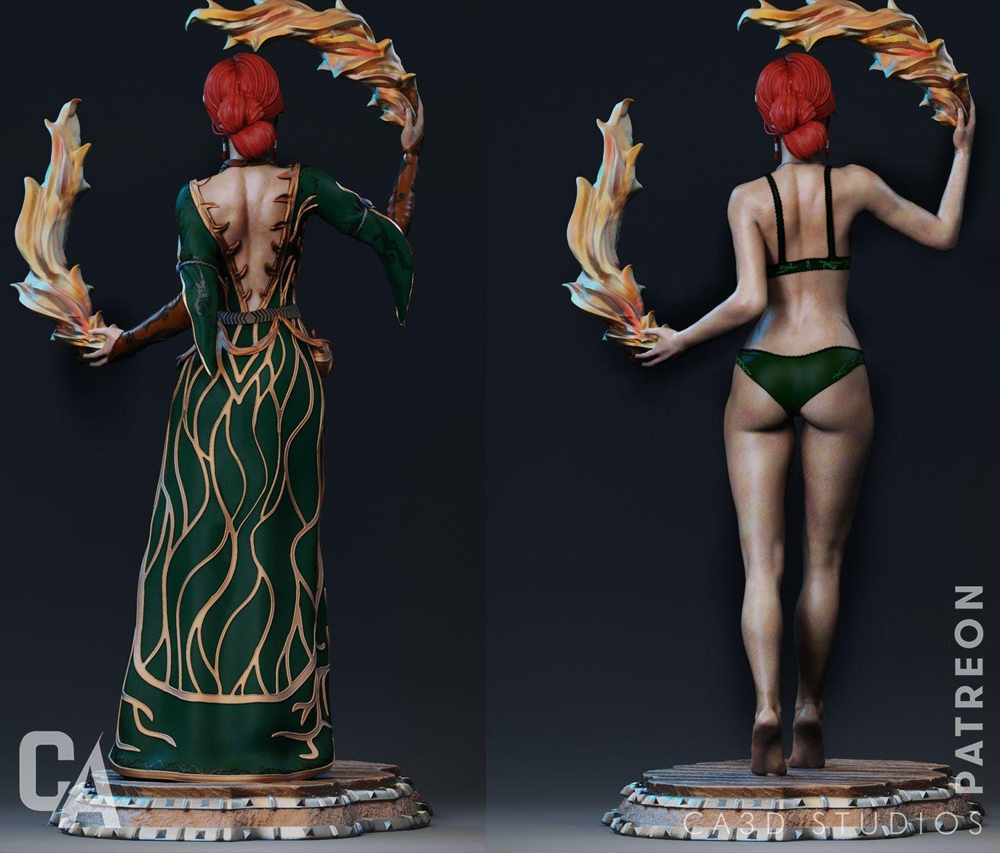Triss 3D Print Collectible Miniature Statue Figure NSFW Pin Up Painted Witcher Fanart