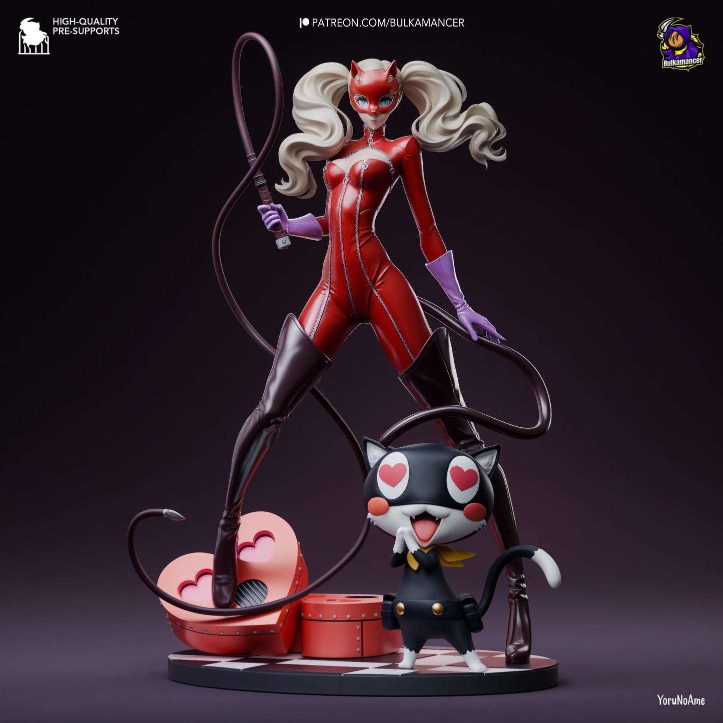 a figurine of a catwoman and a cat