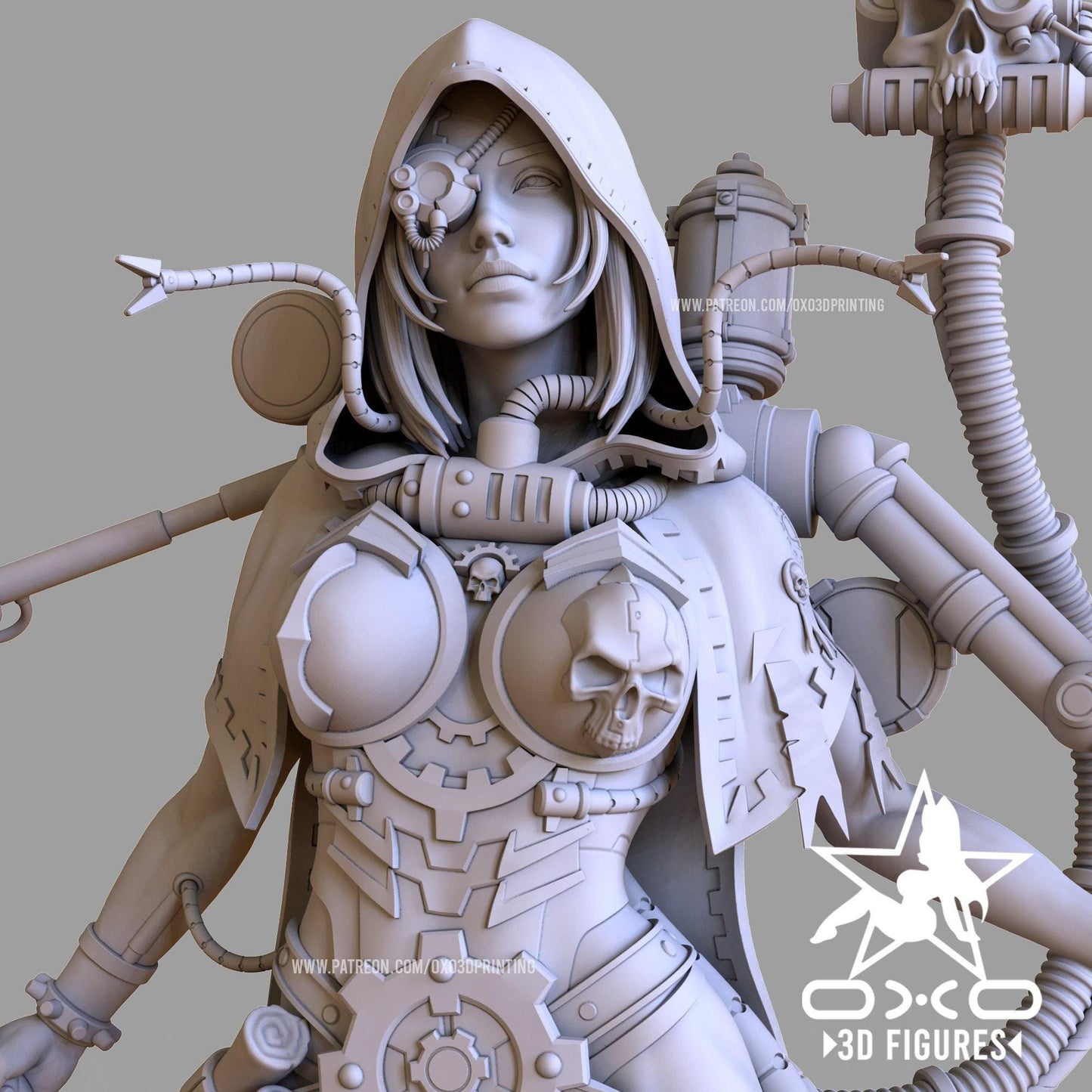 Warhammer 40k Inspired: Adeptus Mechanicus Female 3D Printed Resin Statue (NSFW)
