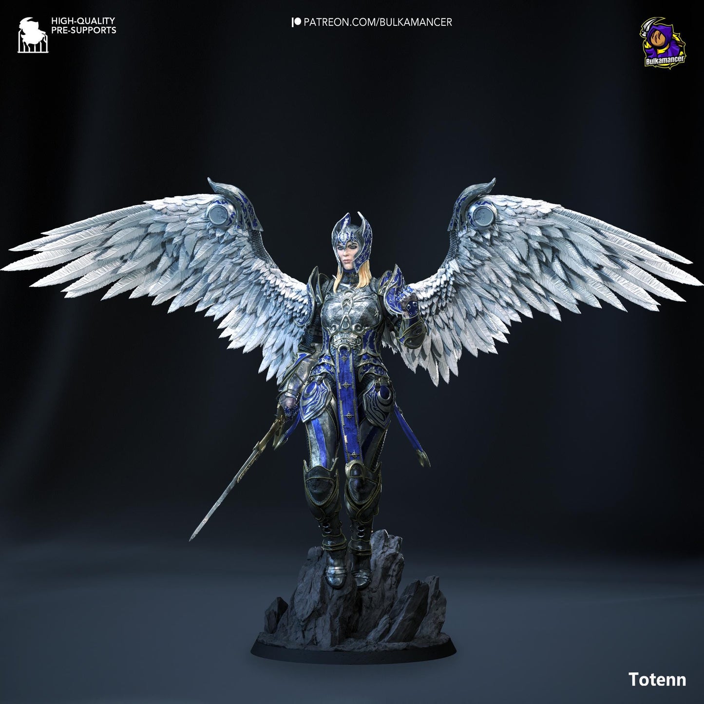 a statue of an angel holding a sword