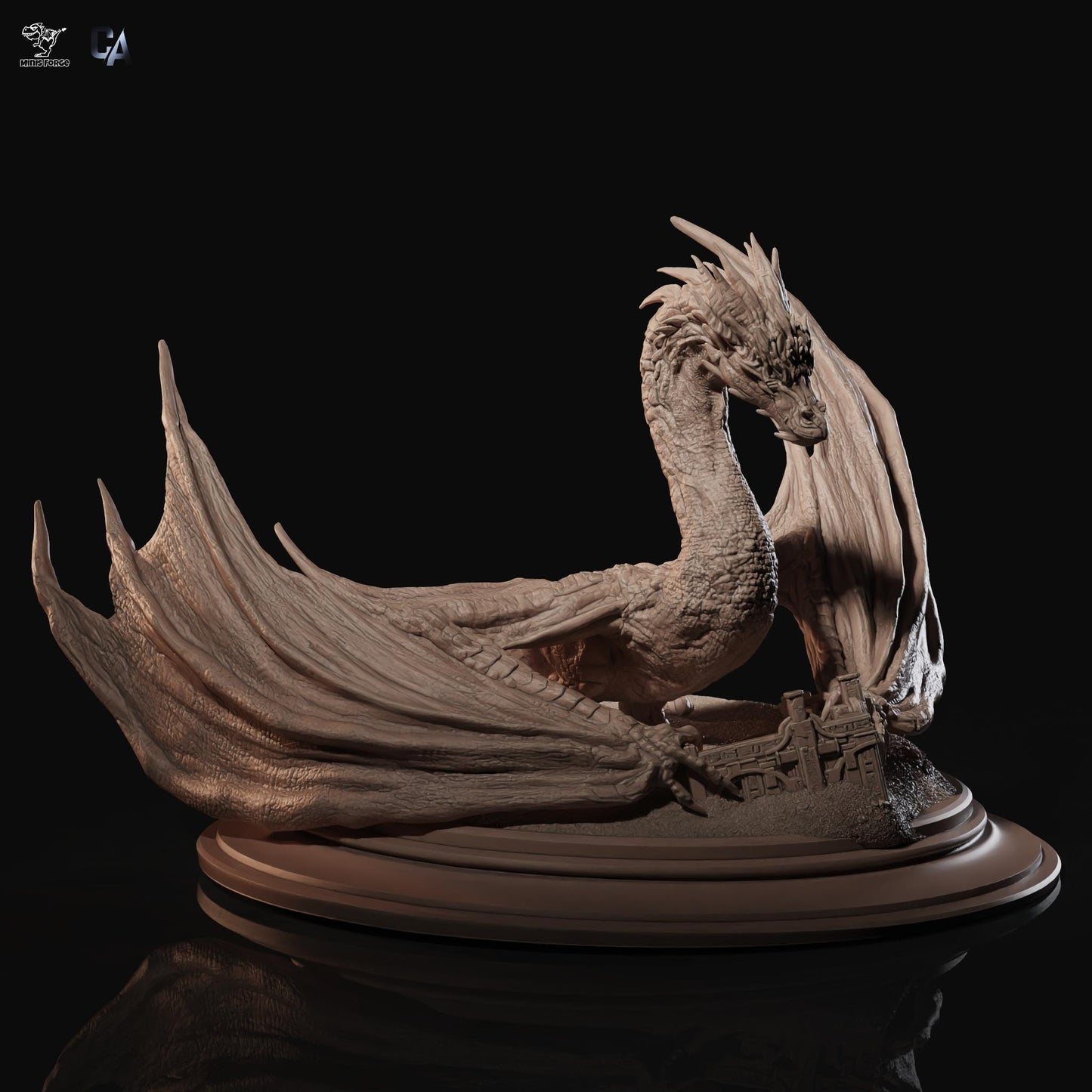 Smaug the Dragon: Epic 3D Printed Figurine - Detailed Middle-Earth Collectible