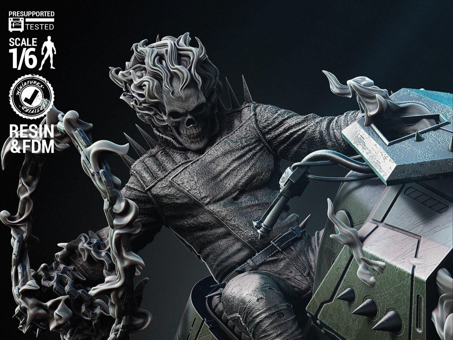 Ghost Rider Collectible Resin Statue – Painted & Unpainted 3D Printed Model Kits | Marvel