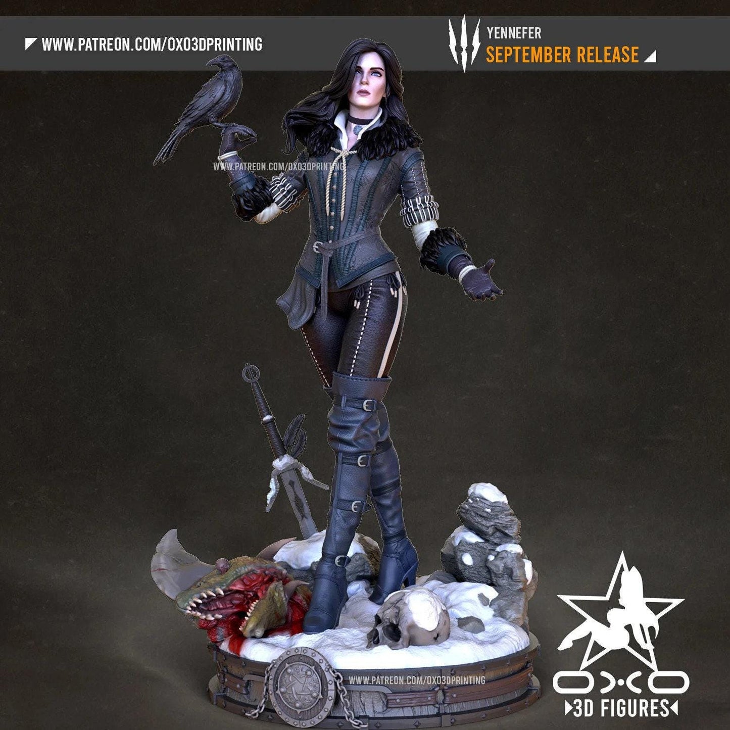 Exclusive Yennefer 3D Printed Statue: Adult Witcher Fan Art Collectible - Optional NSFW Variant Available