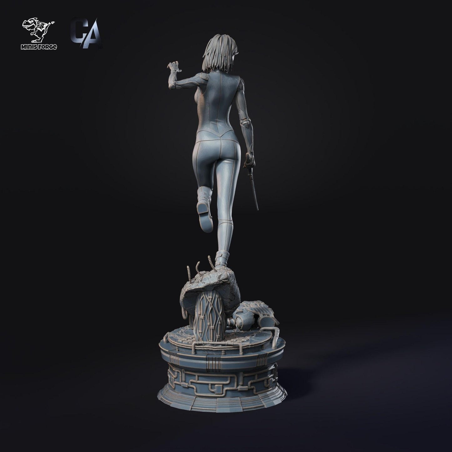 Battle Angel Alita: Dynamic Fanart 3D-Printed Collectible Figure - Cyberpunk