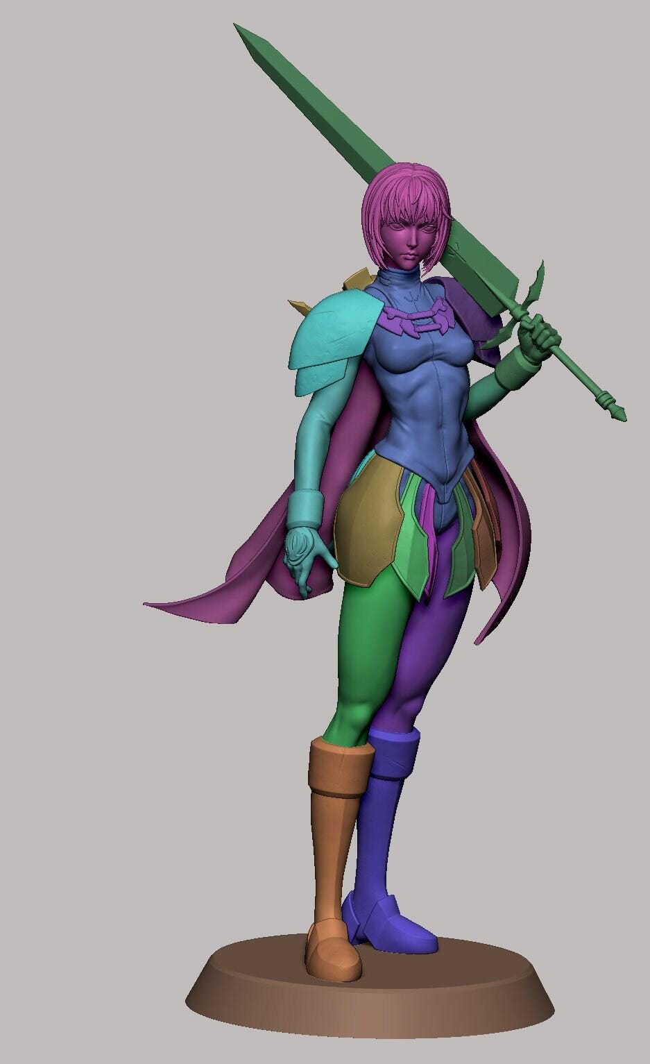 Fierce Clare Claymore 3D Print Collectible Statue – Anime Warrior Figure with NSFW Option