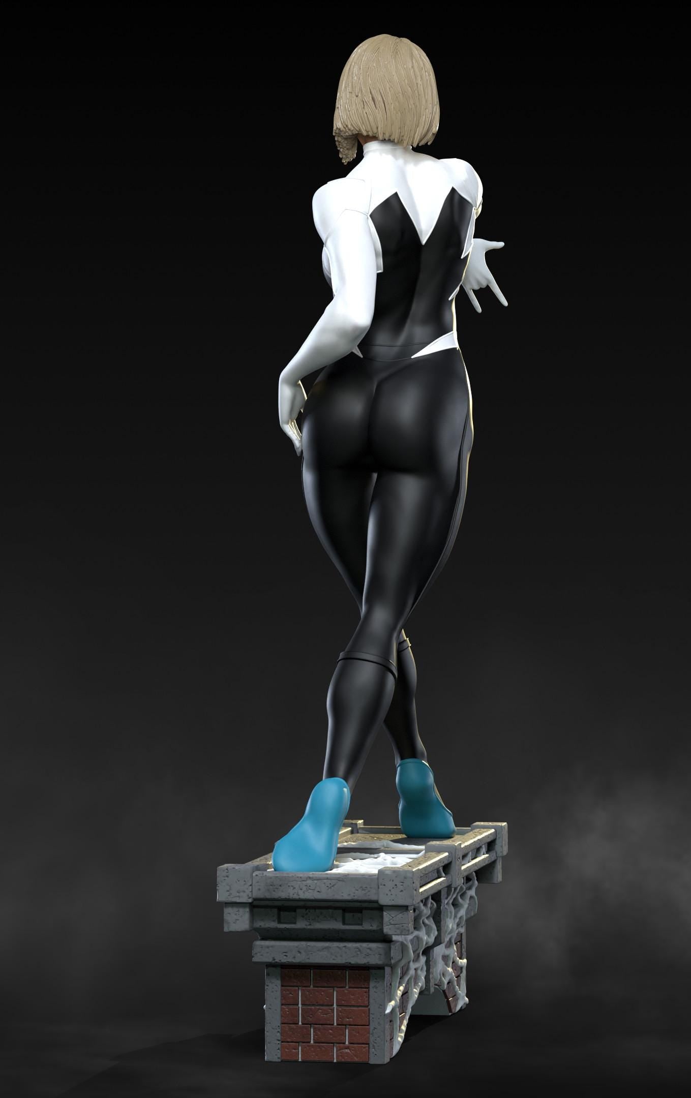 Spider-Gwen Collectible Statue: Hand-Painted 3D Resin Figure - Premium Spider-Verse Fan Art Piece