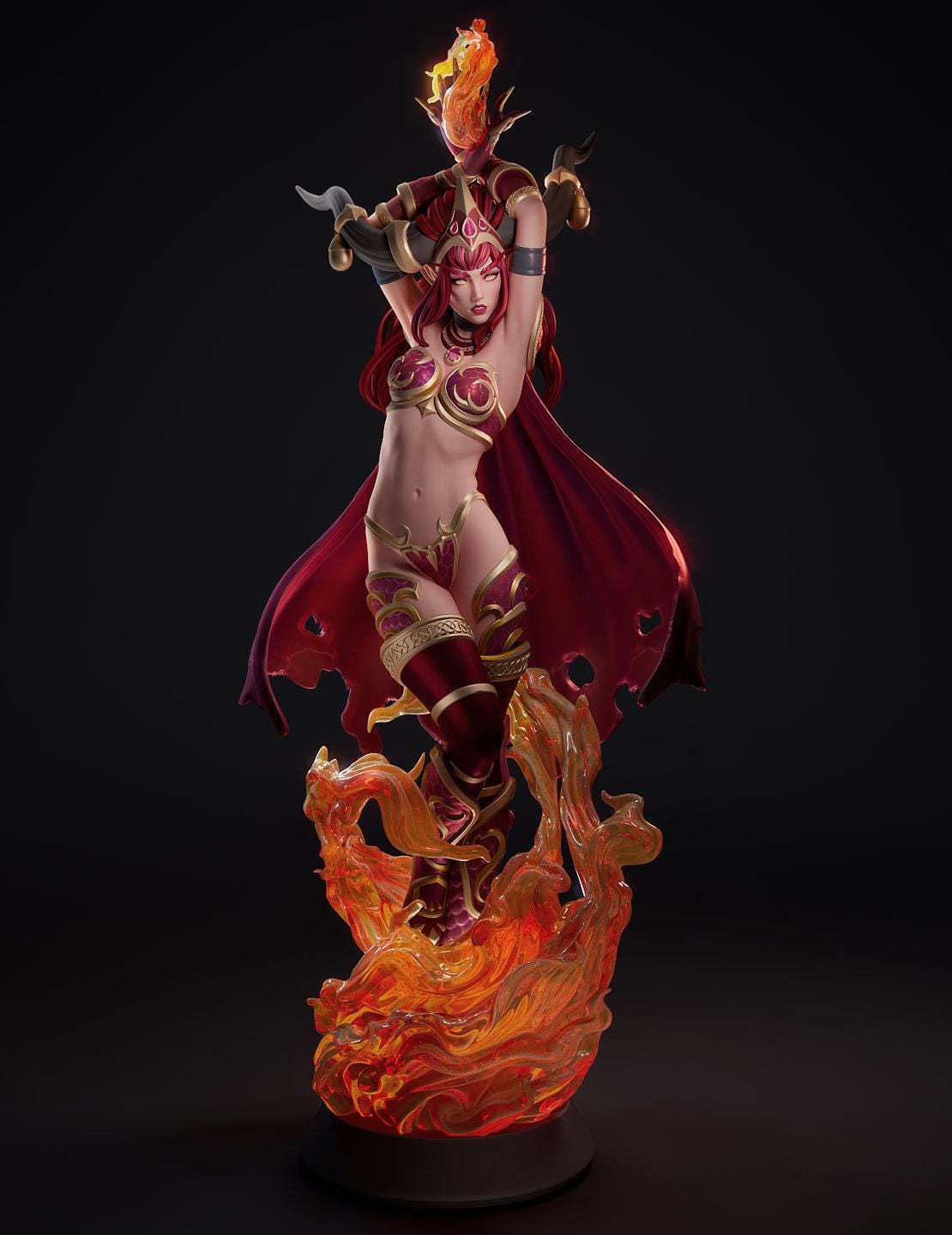 Alexstrasza 3D Printed Statue, Hand-Painted WoW Collectible Figure. Impressive Detail, Optional NSFW Version Available