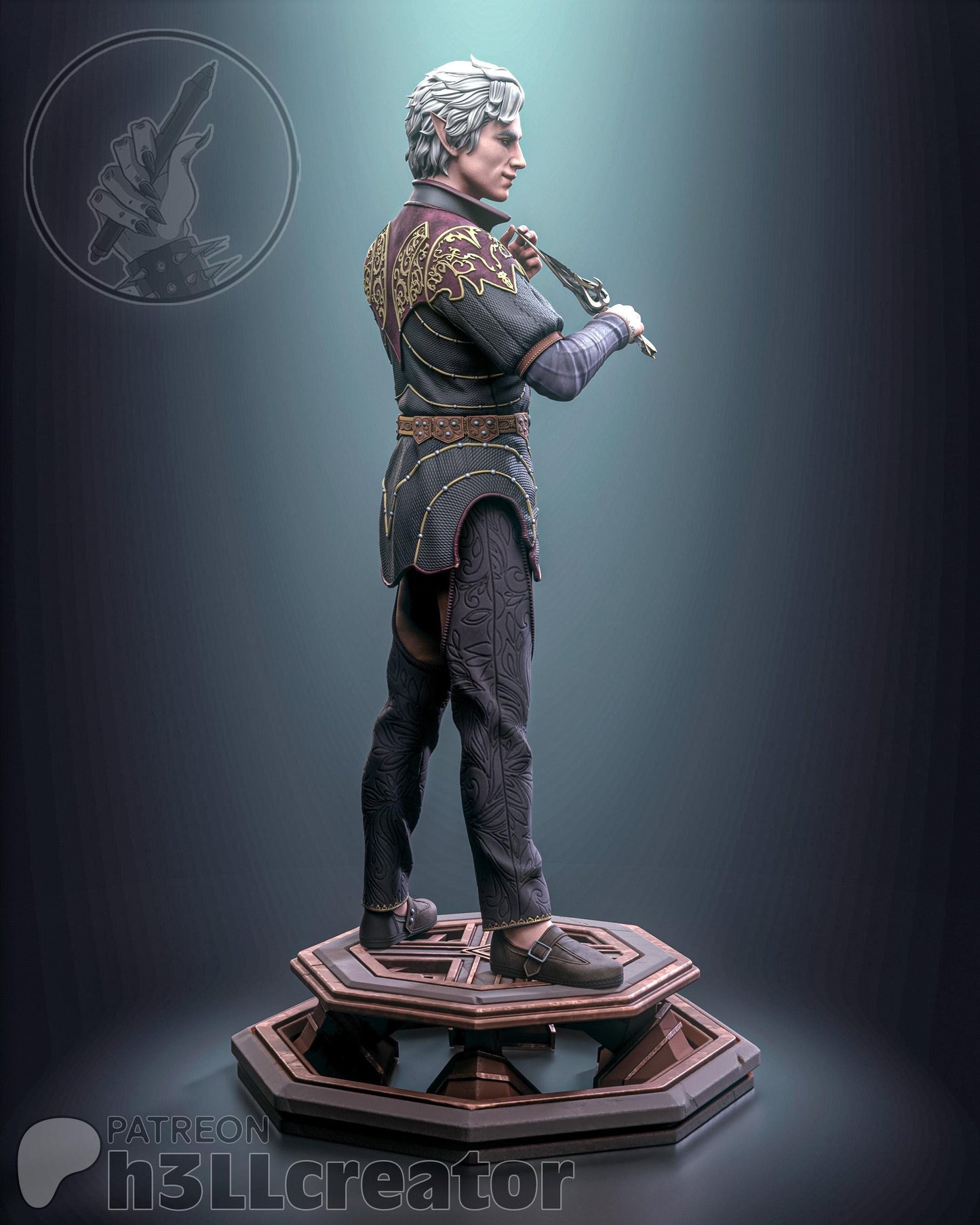 a statue of a man with a sword