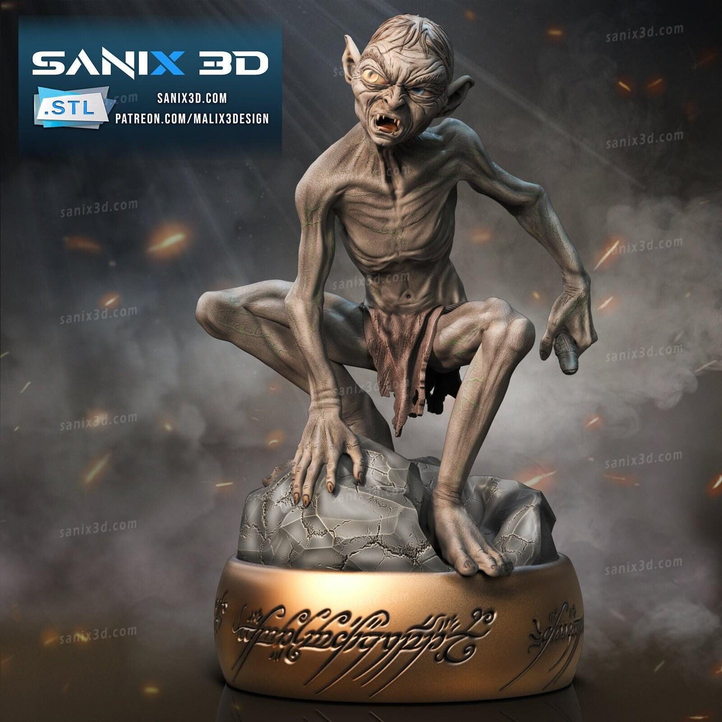 Experience the Caves: Detailed Gollum Lord of the Rings Resin Figure - Hand Painted or Unpainted Collectible
