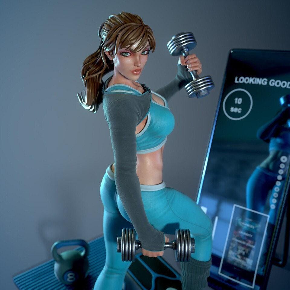 Sporty Irene Pinup 3D Print Statue: Dynamic Collectible Figure with Optional NSFW Variant!