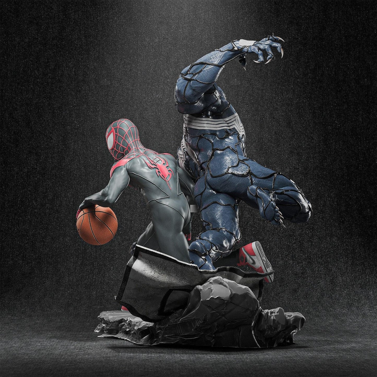 Epic Spider-Man vs Venom Basket Match 3D Printed Collectible: Dynamic Marvel Superhero Showdown