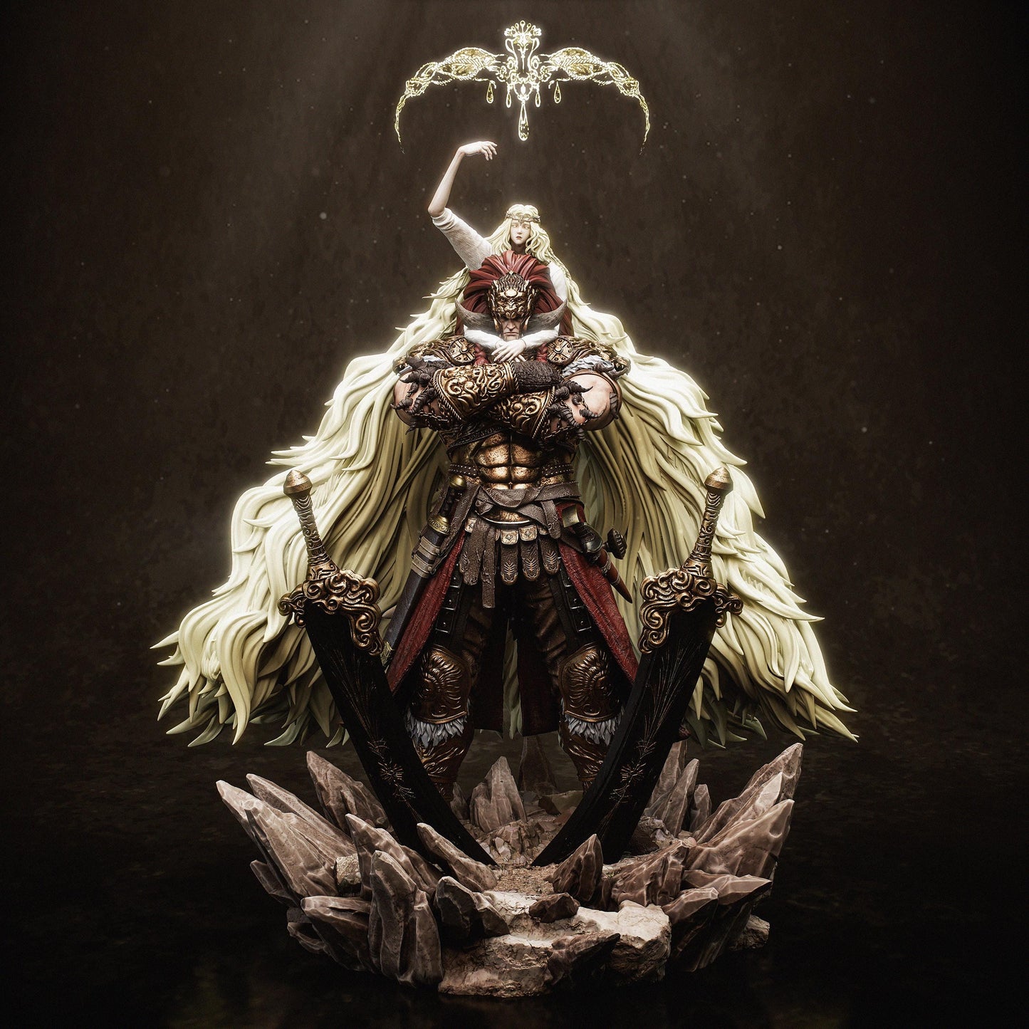 Starscourge Radahn Hand-Painted 3D Resin Statue - Elden Ring Collectible Figure, Ready-to-Display Demigod Boss
