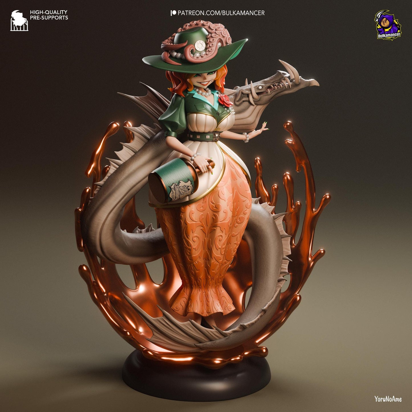 a statue of a woman sitting on top of a dragon