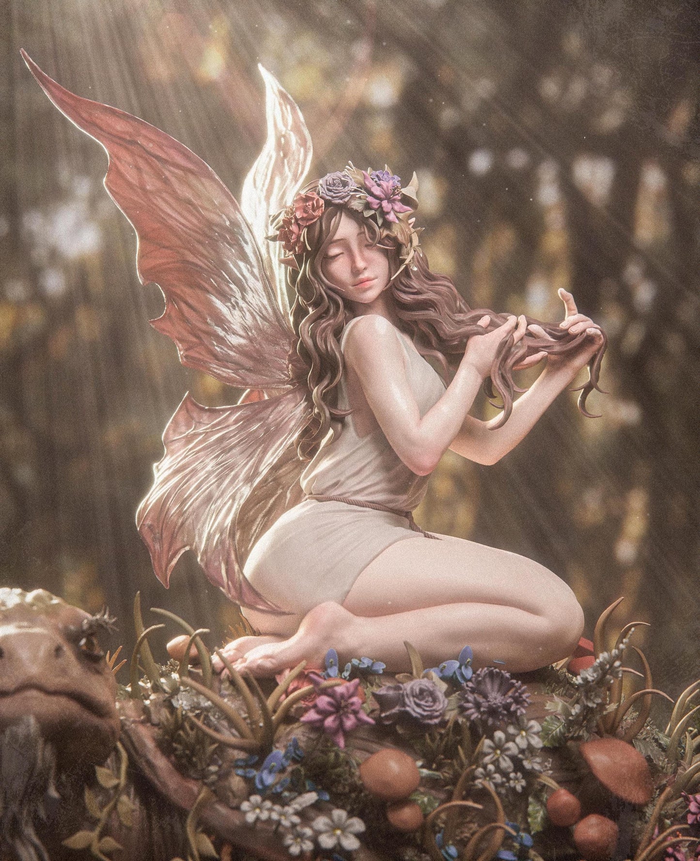 Enchanted Fairy Collectible Statue: Hand-Painted 3D Resin Figure – Magical Fantasy Home Decor