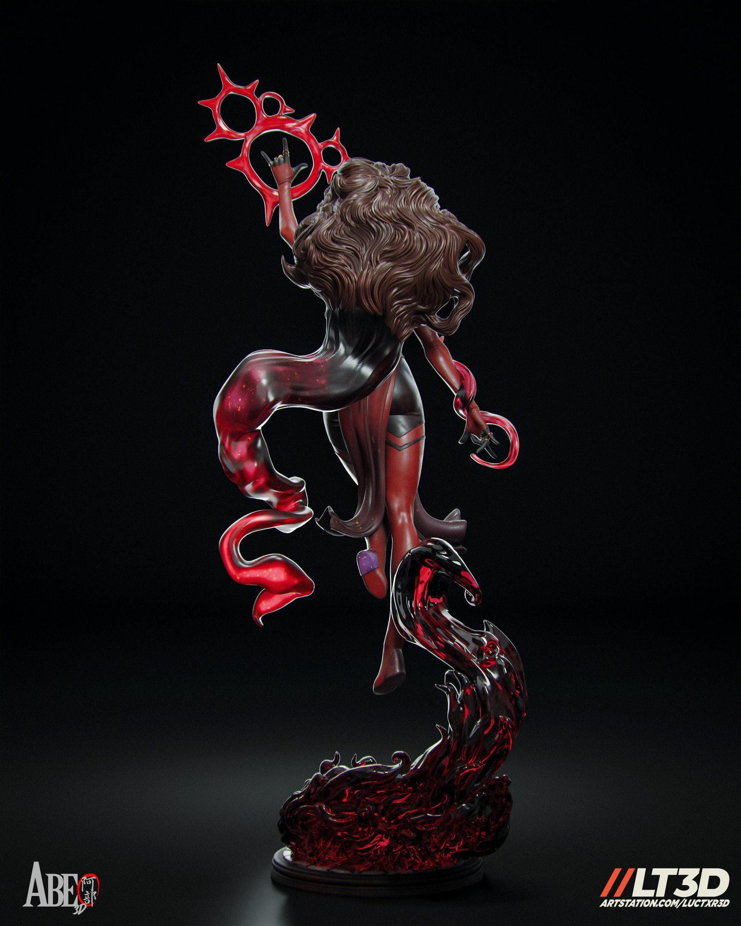 Unleash Chaos Magic: Scarlet Witch 3D Print Collectible Statue - Detailed Wanda Maximoff Marvel Figure