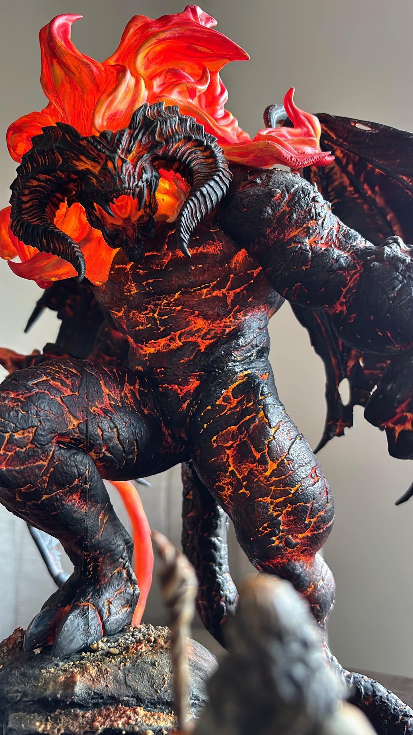 Balrog vs Gandalf Diorama Fanart 3D Painted Printed Collectible Statue, Resin Figure