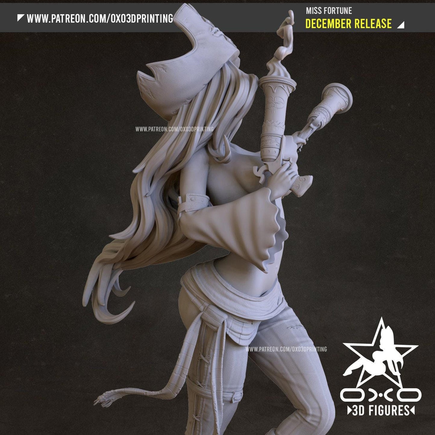 Fortune's Embrace: Miss Fortune 3D Printed Resin Statue – LoL Collectible (NSFW)