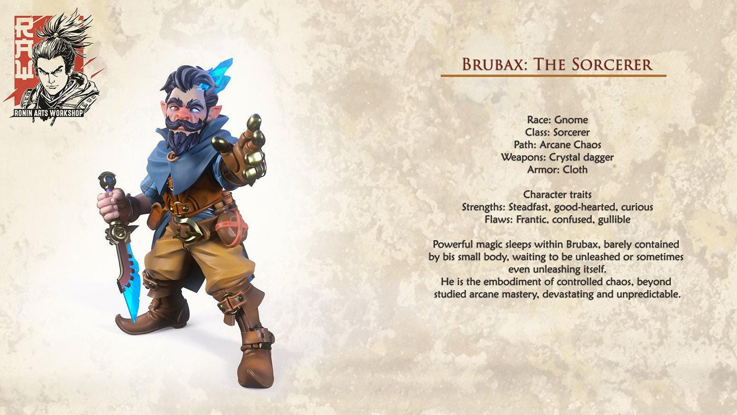 Brubax Gnome Sorcerer: Unleash Magical Whimsy in Your Tabletop Adventures with this 3D-Printed Miniature 35mm scale