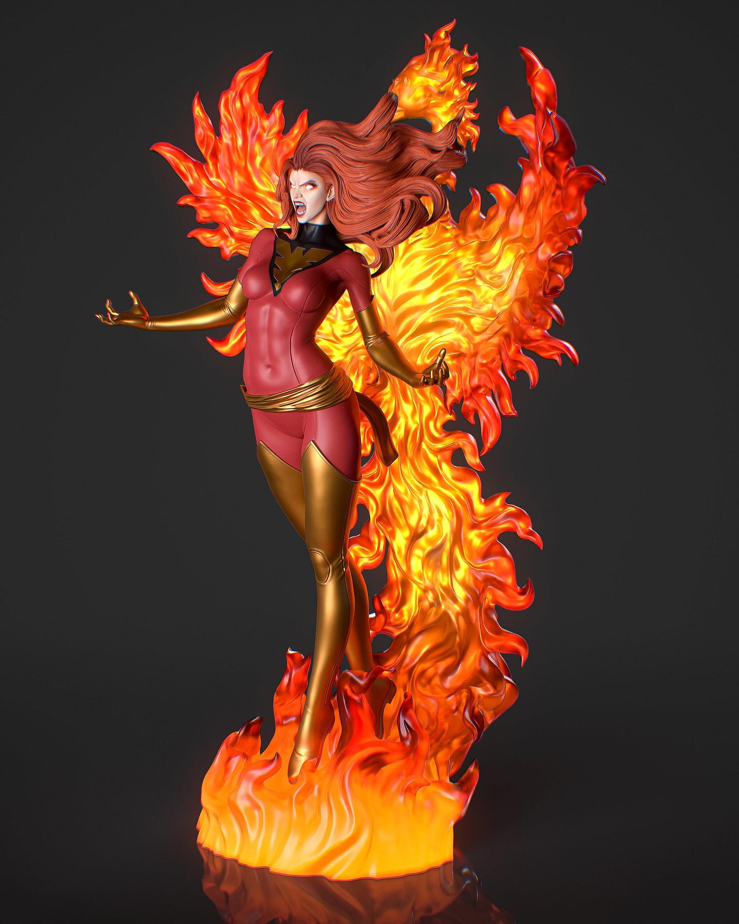 Jean Grey 3D Printed Resin Statue: NSFW Dark Phoenix Collectible – Epic X-Men Figure for Adult Fans
